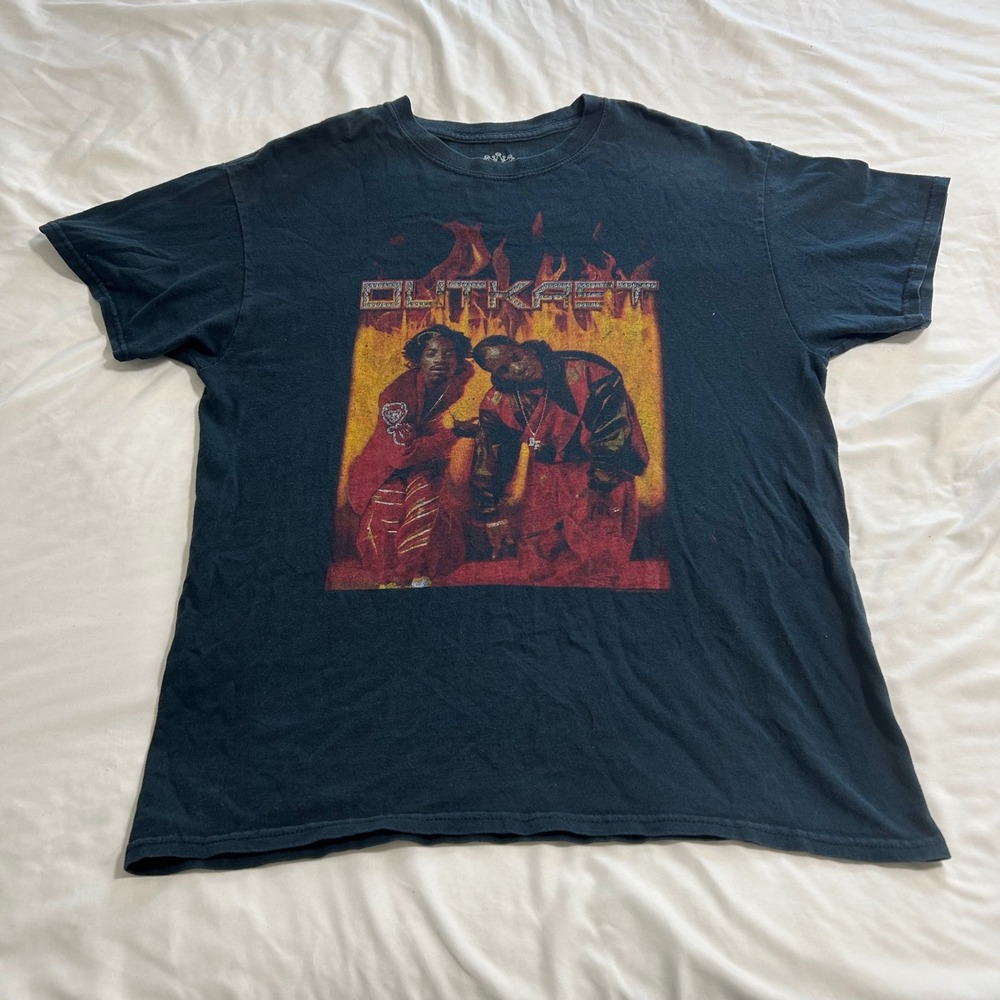 OutKast Mens Graphic‎ T-Shirt Black Andre 3000 Big Boi Hip Hop Tee Size M